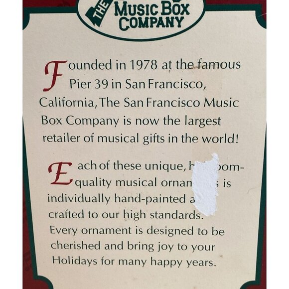 The San Francisco Music‎ Box Co Cherub Duo Musical Ornament Xmas Silent Night - Picture 6 of 13